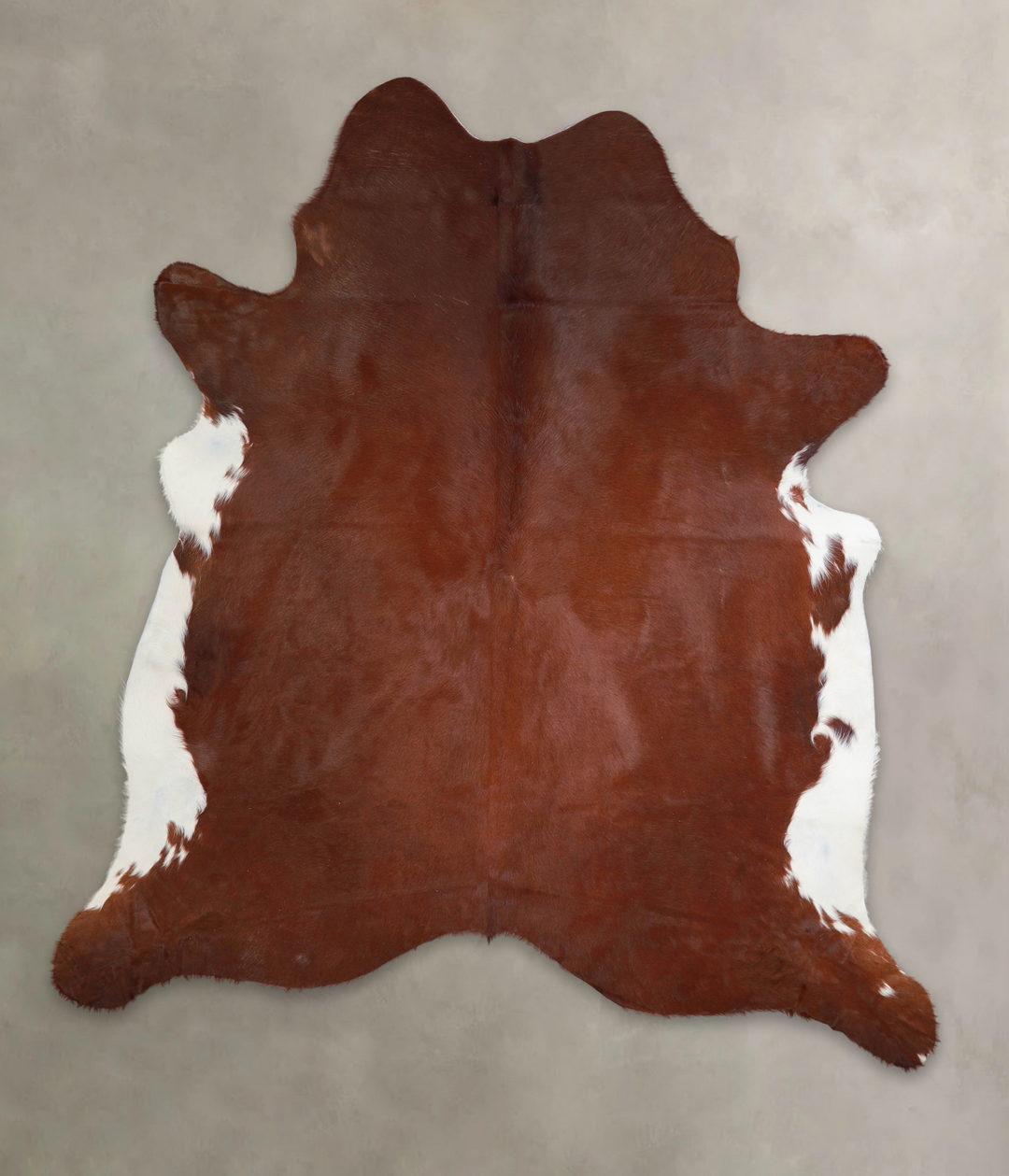 Brown and White Regular XX-Large Brazilian Cowhide Rug 7'8"H x 6'9"W #