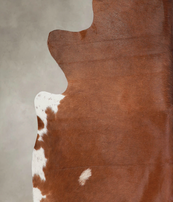 Brown and White Regular X-Large Brazilian Cowhide Rug 6'8"H x 6'4"W #A25781 by Hudson Hides