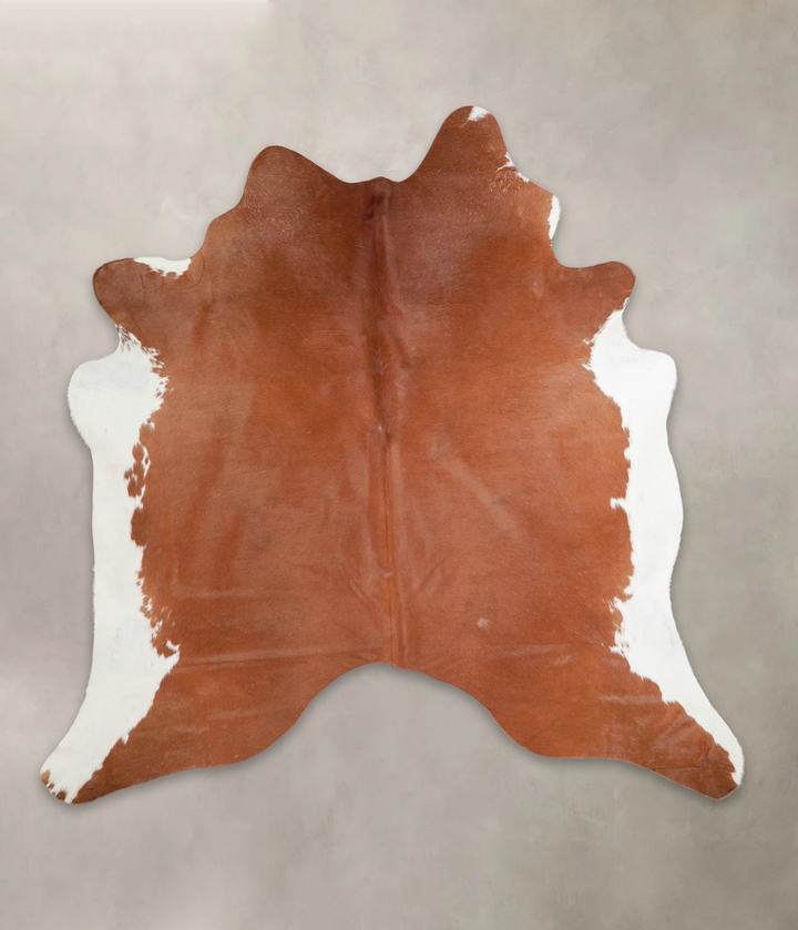 Brown and White Regular XX-Large Brazilian Cowhide Rug 7'2"H x 7'1"W #A25883 by Hudson Hides