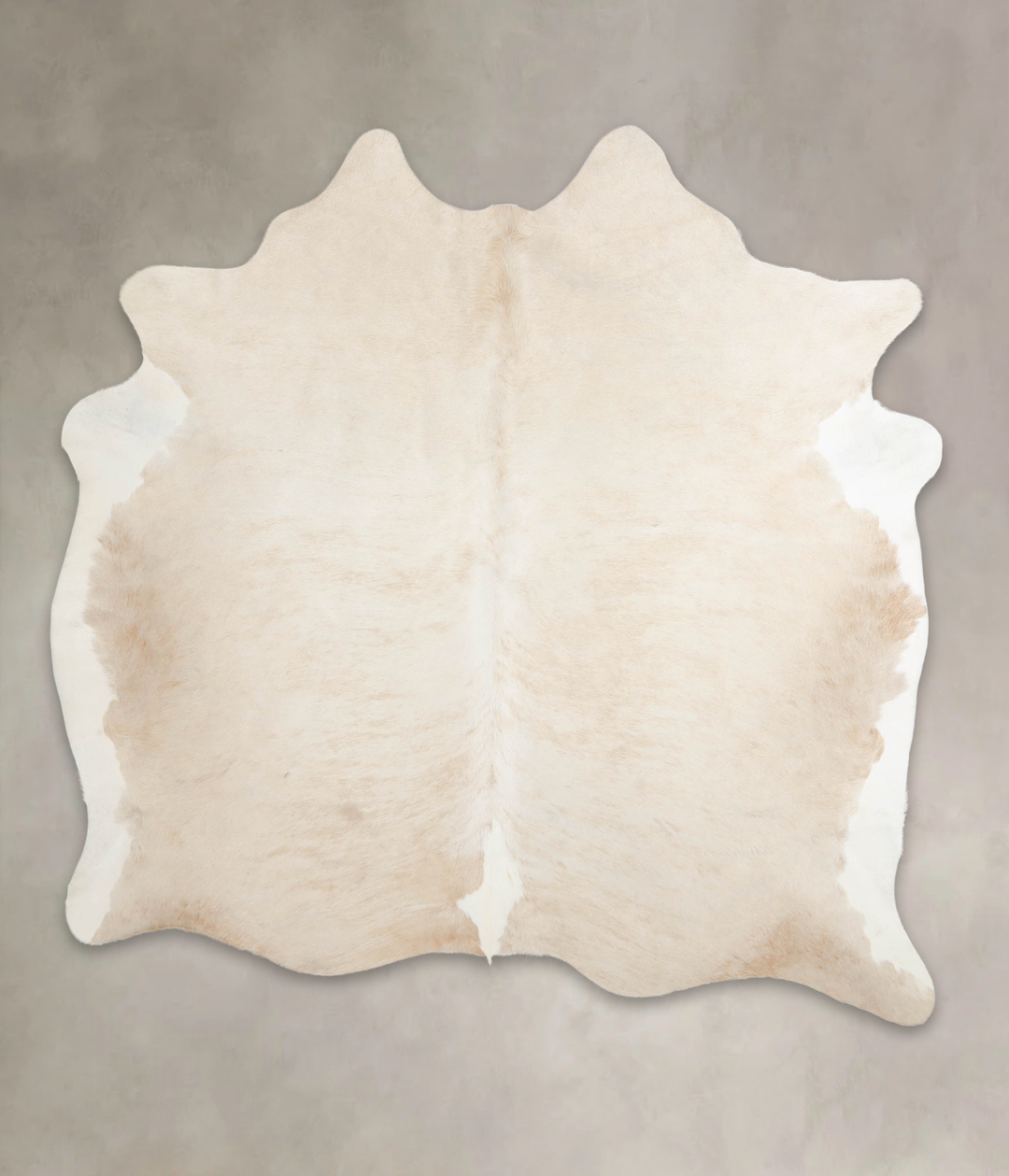 Beige and White Large Brazilian Cowhide Rug 6'4"H x 6'2"W #A26056 by H