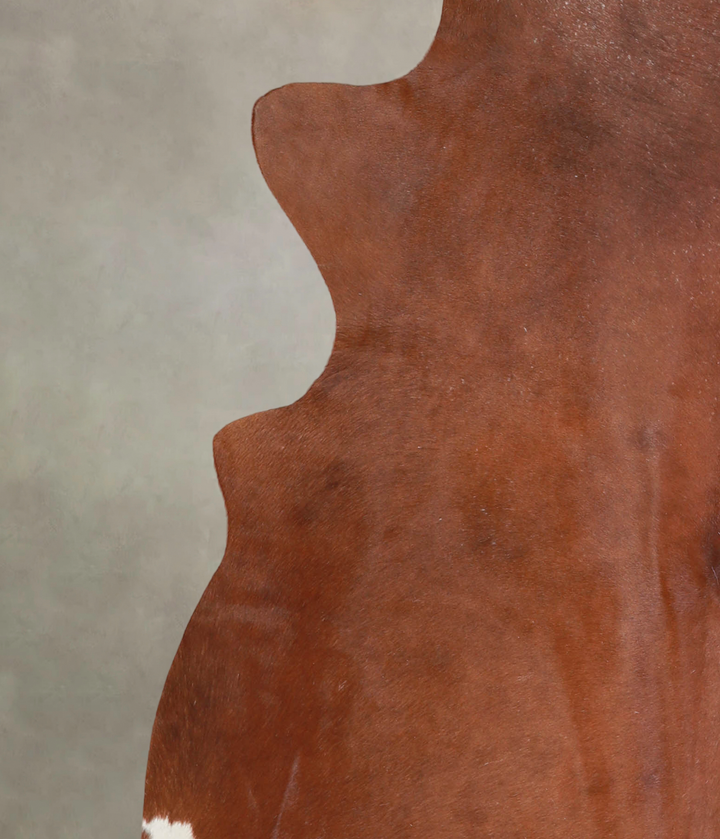 Brown and White Regular X-Large Brazilian Cowhide Rug 7'6"H x 6'4"W #A26132 by Hudson Hides