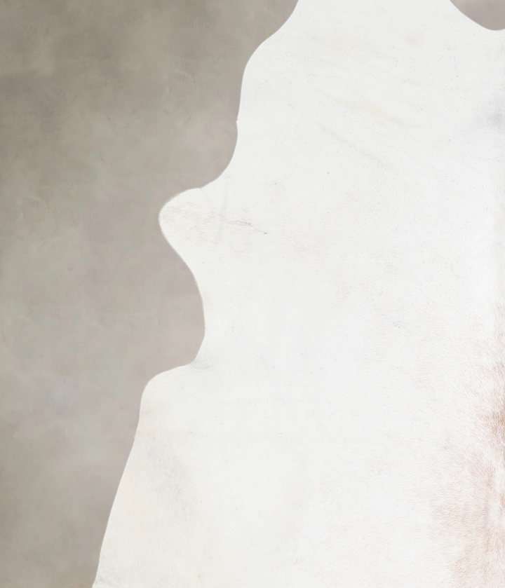 Ivory with Beige XX-Large Brazilian Cowhide Rug 8'3"H x 6'11"W #A26552 by Hudson Hides