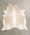 Beige and White X-Large Brazilian Cowhide Rug 6'11