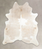 Beige and White X-Large Brazilian Cowhide Rug 7'4