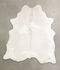 Beige and White Large Brazilian Cowhide Rug 6'4