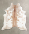 Beige and White X-Large Brazilian Cowhide Rug 7'0