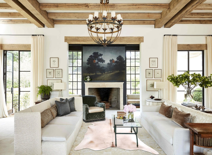 Champagne XX-Large Brazilian Cowhide Rug 7'8"H x 6'10"W #A29360 by Hudson Hides