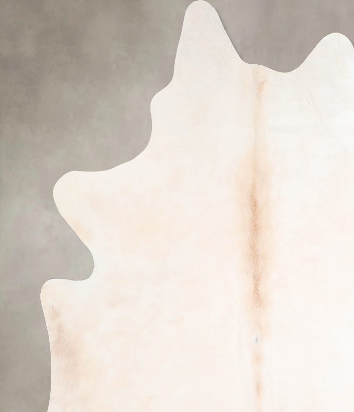 Ivory with Beige X-Large Brazilian Cowhide Rug 6'11"H x 6'5"W #A29813 by Hudson Hides