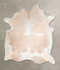 Beige and White X-Large Brazilian Cowhide Rug 7'3