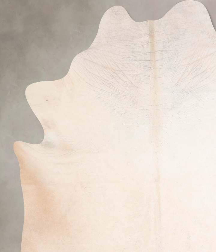 Ivory with Beige XX-Large Brazilian Cowhide Rug 8'1"H x 7'3"W #A30912 by Hudson Hides