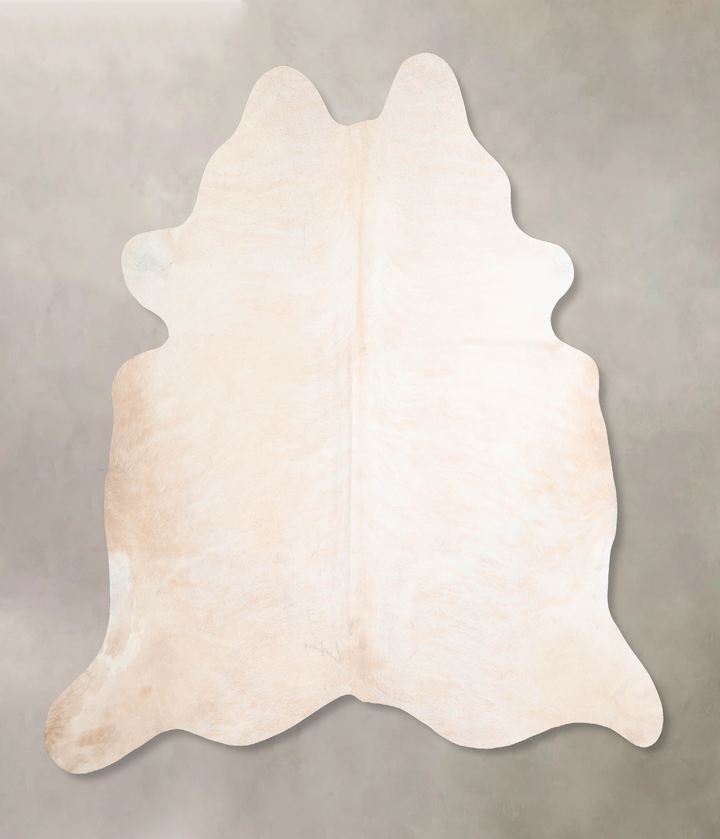 Ivory with Beige X-Large Brazilian Cowhide Rug 6'8"H x 6'10"W #A30944 by Hudson Hides