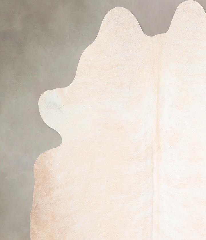 Ivory with Beige X-Large Brazilian Cowhide Rug 6'8"H x 6'10"W #A30944 by Hudson Hides