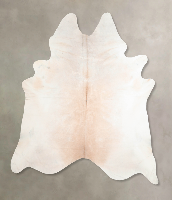 Ivory with Beige XX-Large Brazilian Cowhide Rug 8'0"H x 6'10"W #A31578 by Hudson Hides