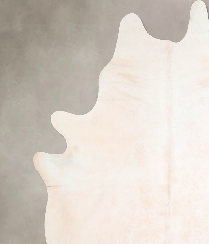 Ivory with Beige XX-Large Brazilian Cowhide Rug 7'7"H x 6'8"W #A32218 by Hudson Hides