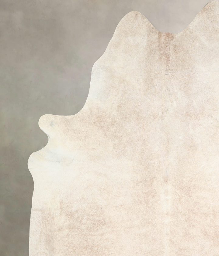 Ivory with Beige XX-Large Brazilian Cowhide Rug 8'0"H x 7'3"W #A32952 by Hudson Hides