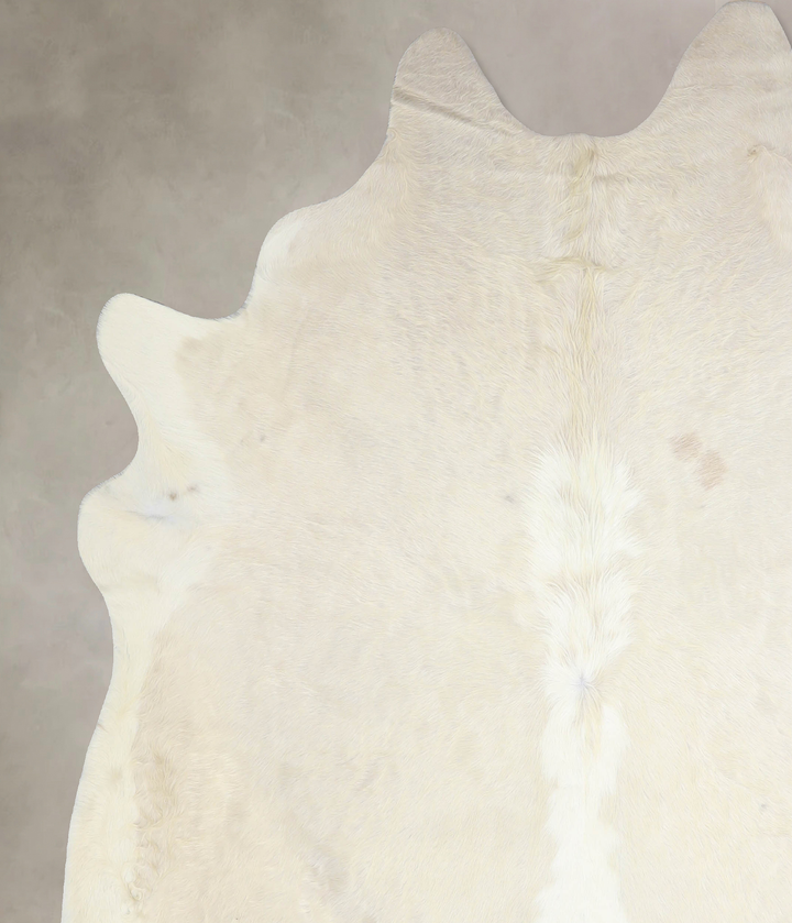 Beige and White X-Large Brazilian Cowhide Rug 7'4"H x 6'7"W #A33758 by Hudson Hides