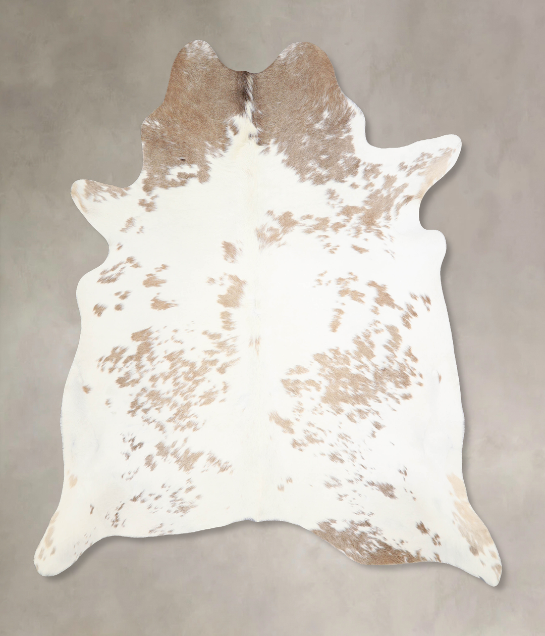 Beige and White X-Large Brazilian Cowhide Rug 6'11"H x 6'6"W #A33779 b