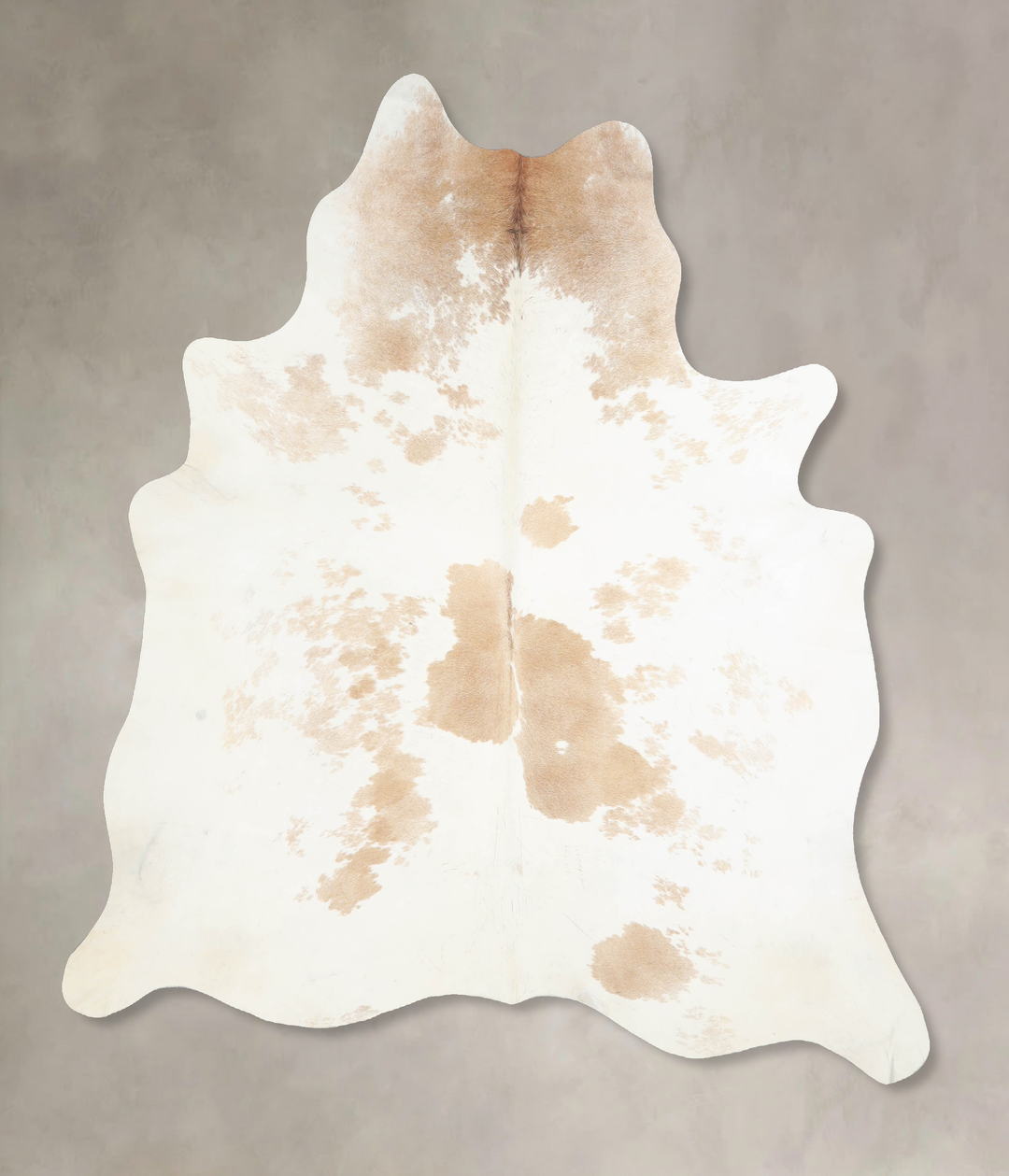 Beige and White X-Large Brazilian Cowhide Rug 6'8"H x 6'1"W #A33780 by