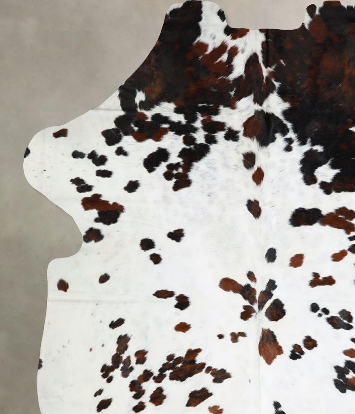 Tricolor X-Large European Cowhide Rug 7'5"H x 6'6"W #A35 by Hudson Hides