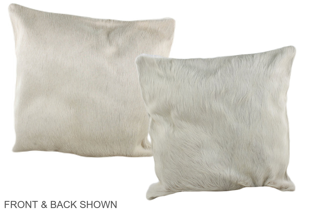 Solid White 16"x16" Brazilian Cowhide Pillow #A35927 by Hudson Hides