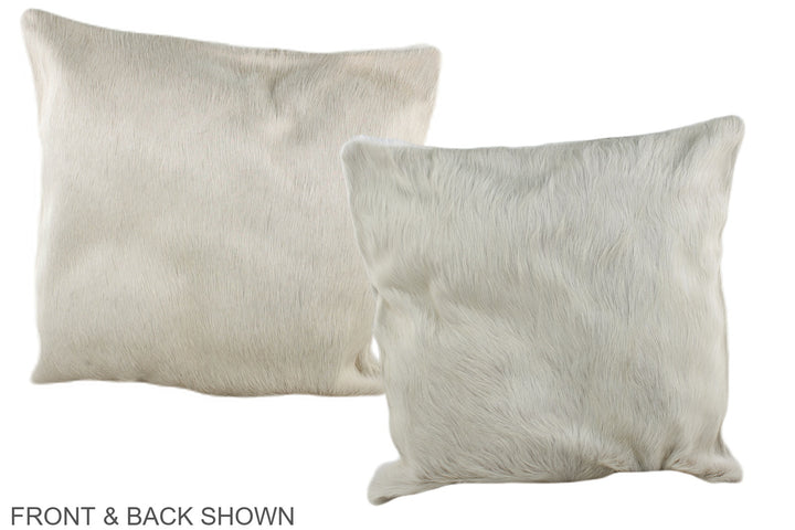 Solid White 16"x16" Brazilian Cowhide Pillow #A35927 by Hudson Hides