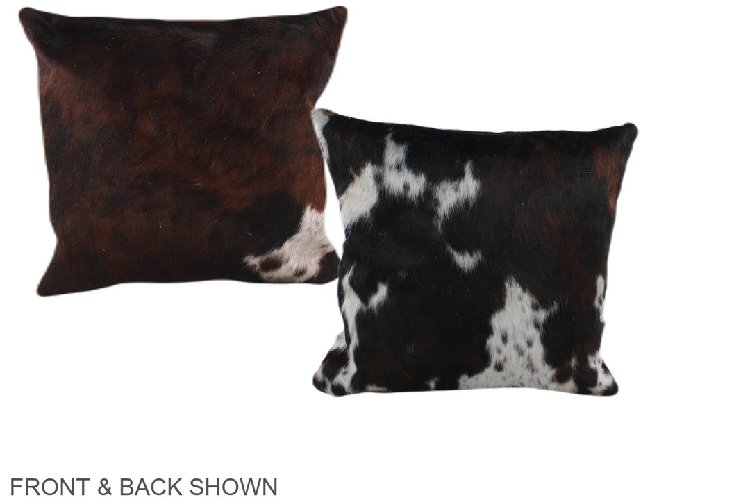 Tricolor 16"x16" Brazilian Cowhide Pillow #A39048 by Hudson Hides