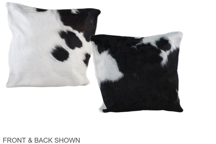Black and White 16"x16" Brazilian Cowhide Pillow #A39056 by Hudson Hides