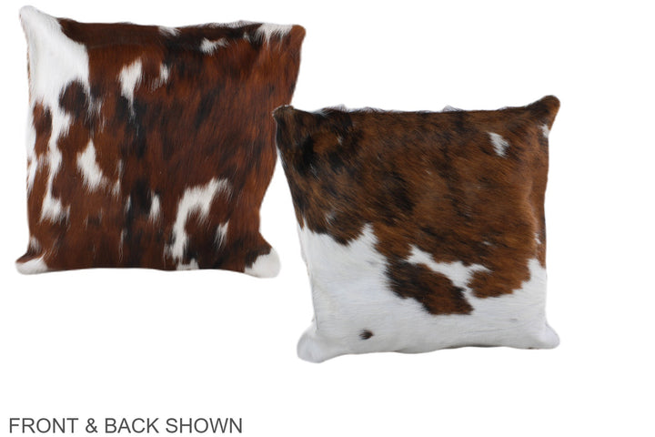 Tricolor 16"x16" Brazilian Cowhide Pillow #A39064 by Hudson Hides