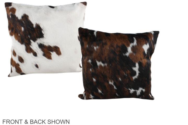 Tricolor 16"x16" Brazilian Cowhide Pillow #A39065 by Hudson Hides