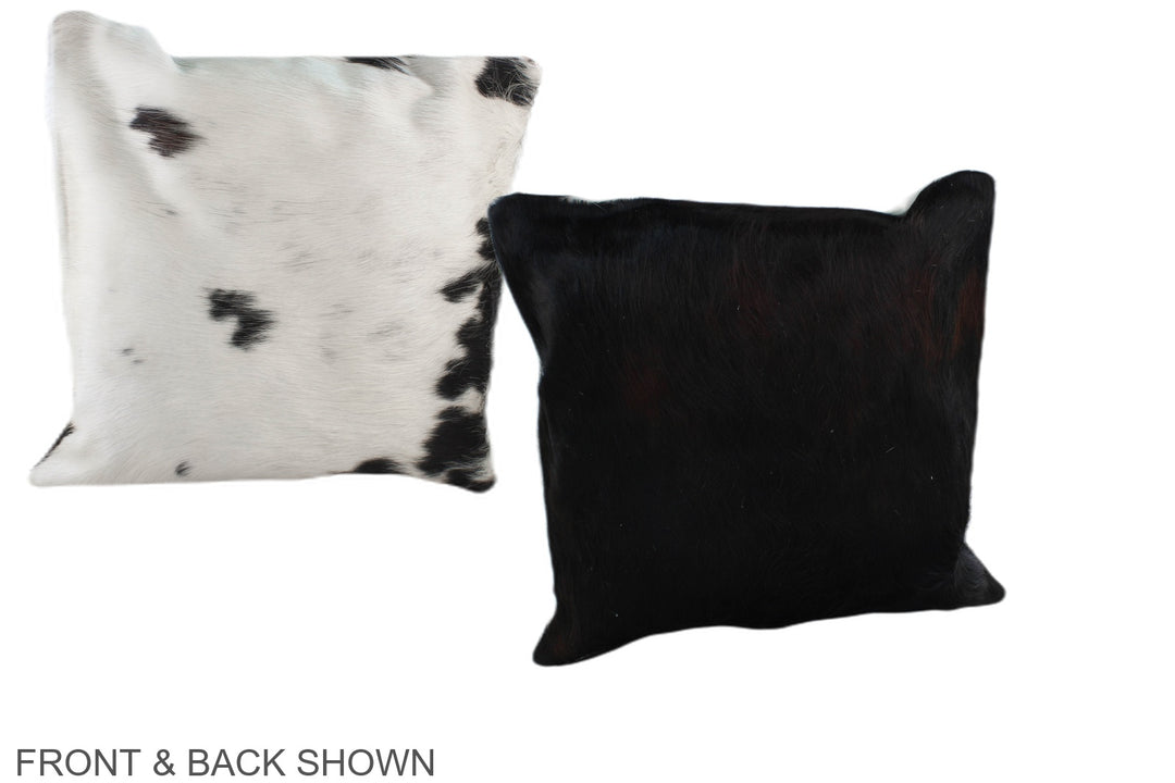 Black and White 16"x16" Brazilian Cowhide Pillow #A39091 by Hudson Hid