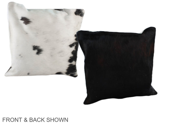 Black and White 16"x16" Brazilian Cowhide Pillow #A39091 by Hudson Hides