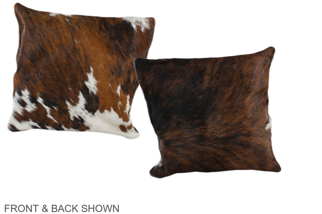 Tricolor 16"x16" Brazilian Cowhide Pillow #A39099 by Hudson Hides