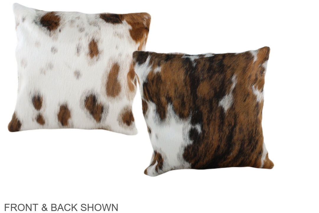 Tricolor 16"x16" Brazilian Cowhide Pillow #A39114 by Hudson Hides