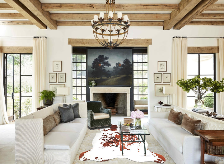 Tricolor X-Large European Cowhide Rug 6'11"H x 6'5"W #A40000 by Hudson Hides