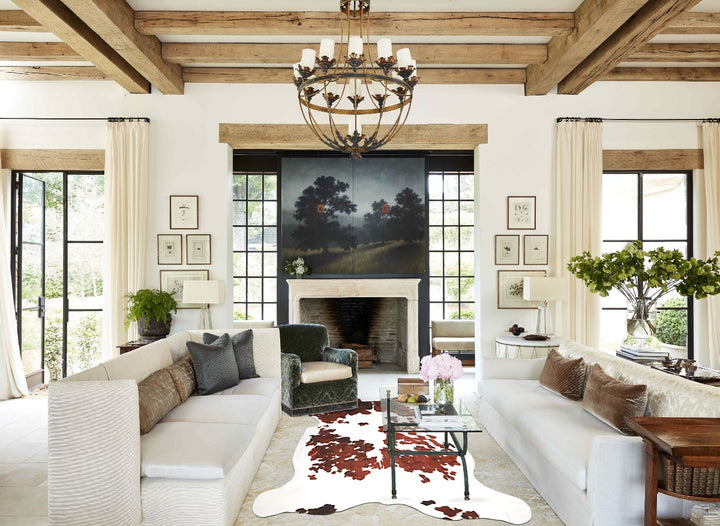 Tricolor X-Large European Cowhide Rug 7'0"H x 6'4"W #A40043 by Hudson Hides