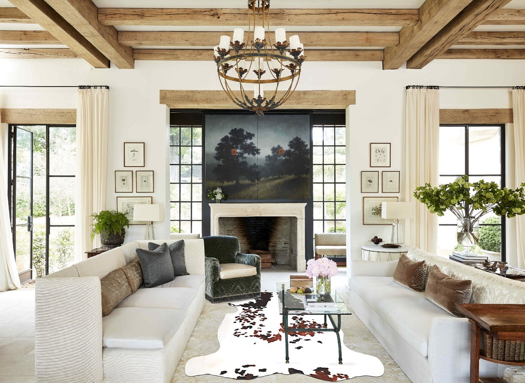 Tricolor X-Large European Cowhide Rug 7'0"H x 6'6"W #A40134 by Hudson