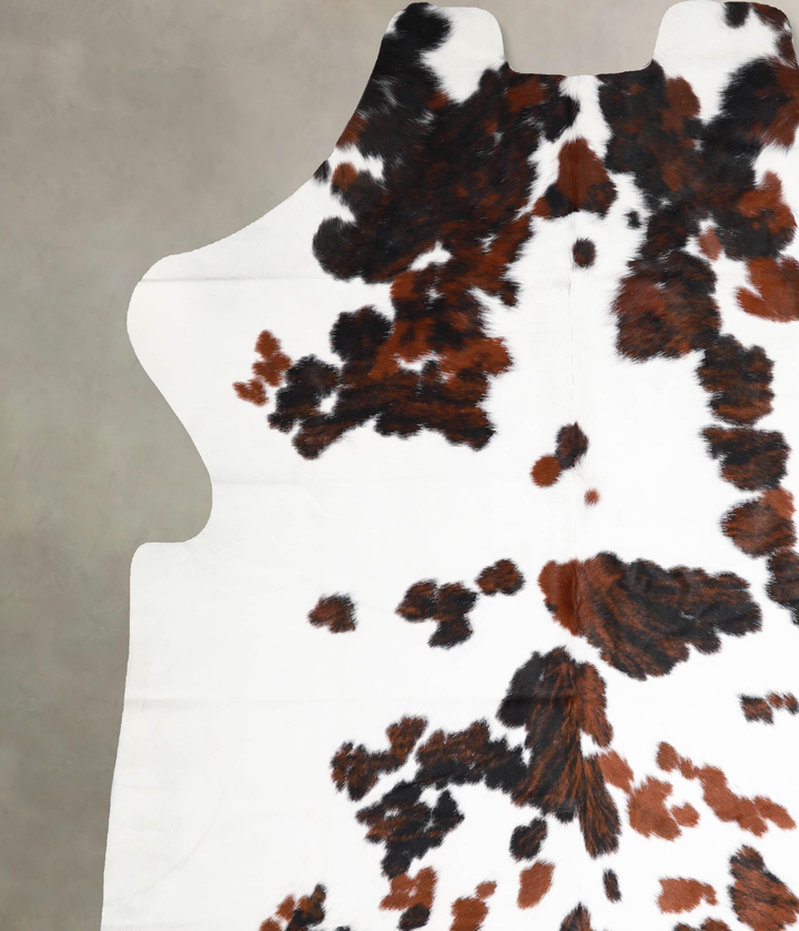 Tricolor X-Large European Cowhide Rug 7'1"H x 6'5"W #A40146 by Hudson Hides