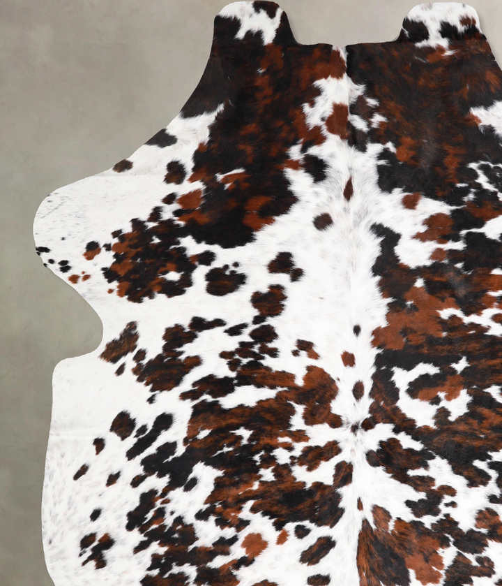 Tricolor X-Large European Cowhide Rug 6'11"H x 5'10"W #A40147 by Hudson Hides