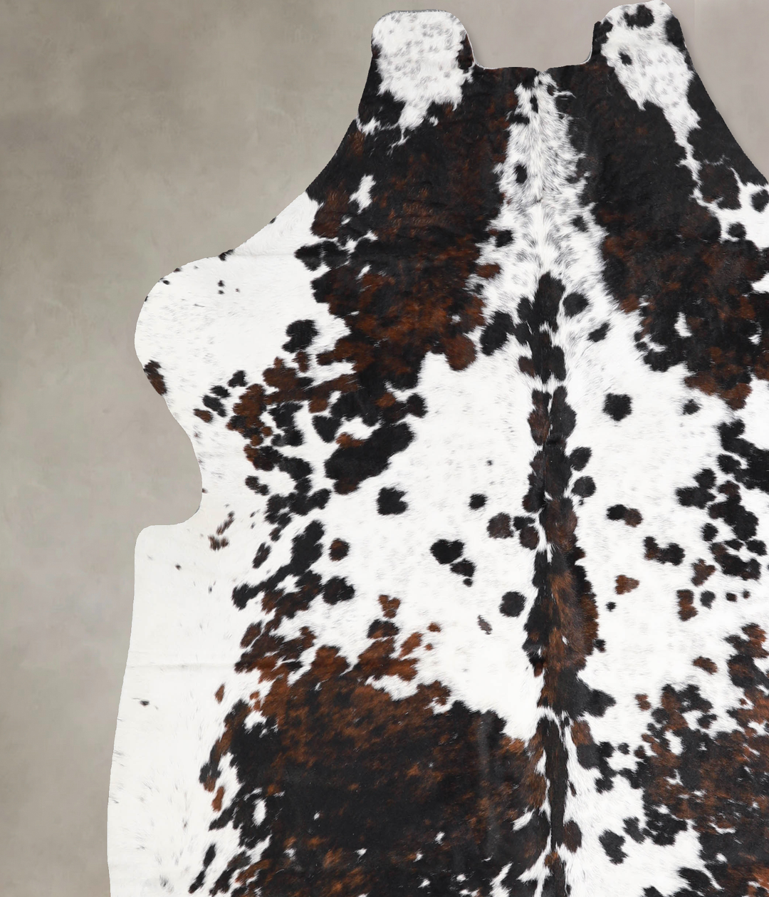 Tricolor X-Large European Cowhide Rug 7'0"H x 6'6"W #A40194 by Hudson