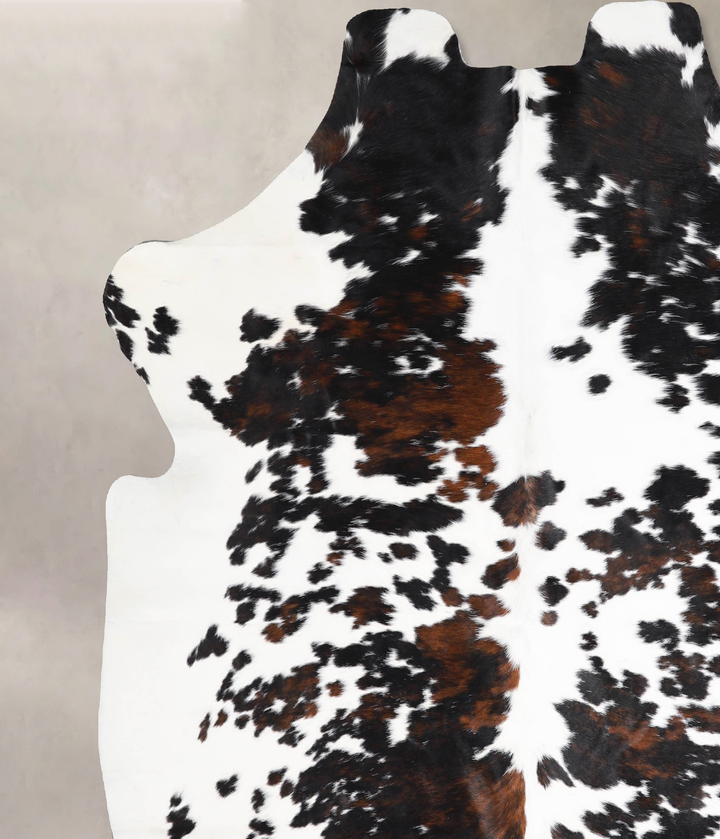 Tricolor X-Large European Cowhide Rug 7'0"H x 6'6"W #A40207 by Hudson Hides