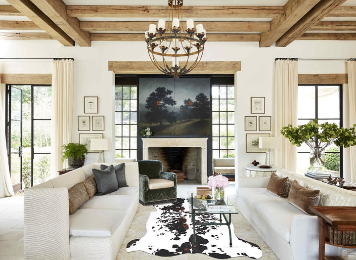 Tricolor X-Large European Cowhide Rug 7'0"H x 6'6"W #A40207 by Hudson Hides