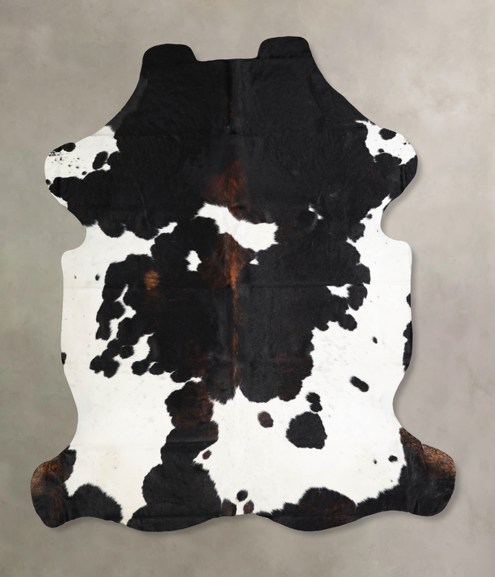 Tricolor X-Large European Cowhide Rug 7'1"H x 6'7"W #A40239 by Hudson Hides