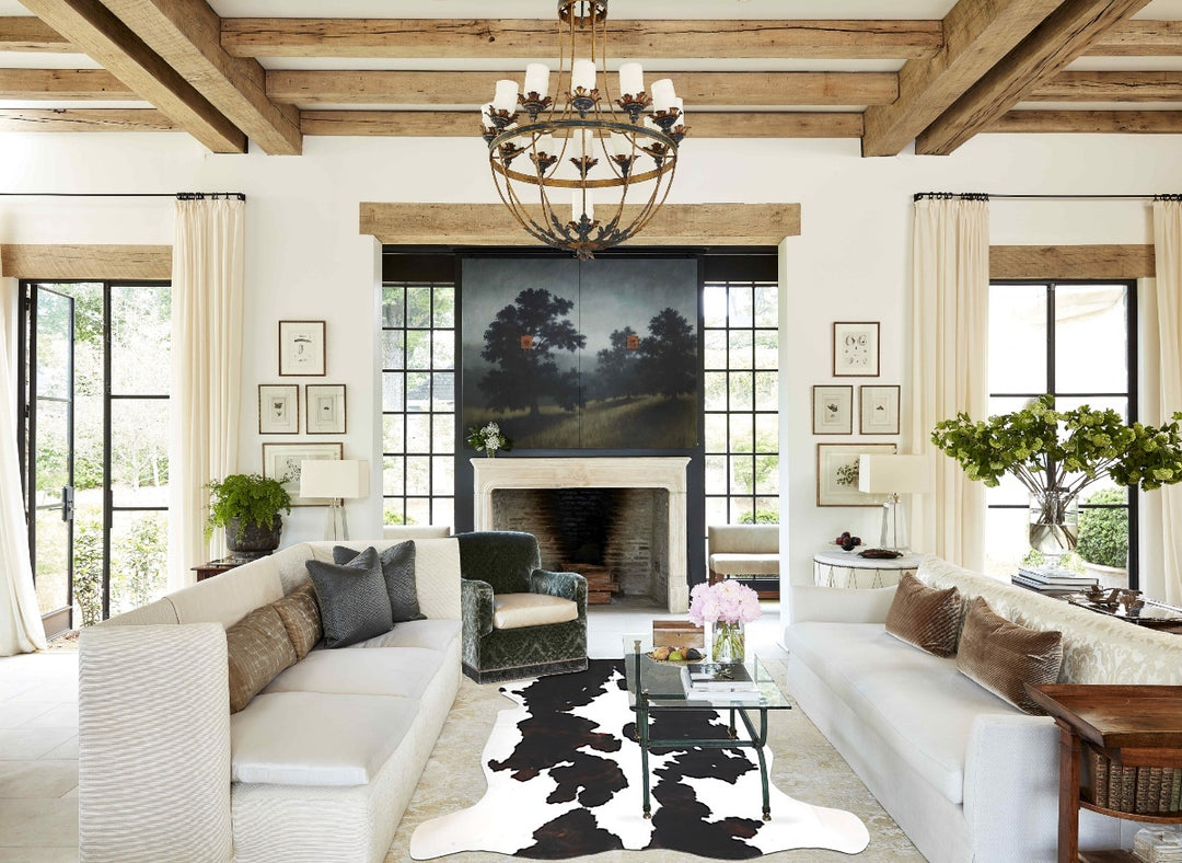 Tricolor X-Large European Cowhide Rug 7'0"H x 6'3"W #A40250 by Hudson