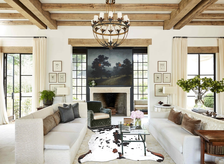 Tricolor X-Large European Cowhide Rug 7'2"H x 6'6"W #A40252 by Hudson Hides