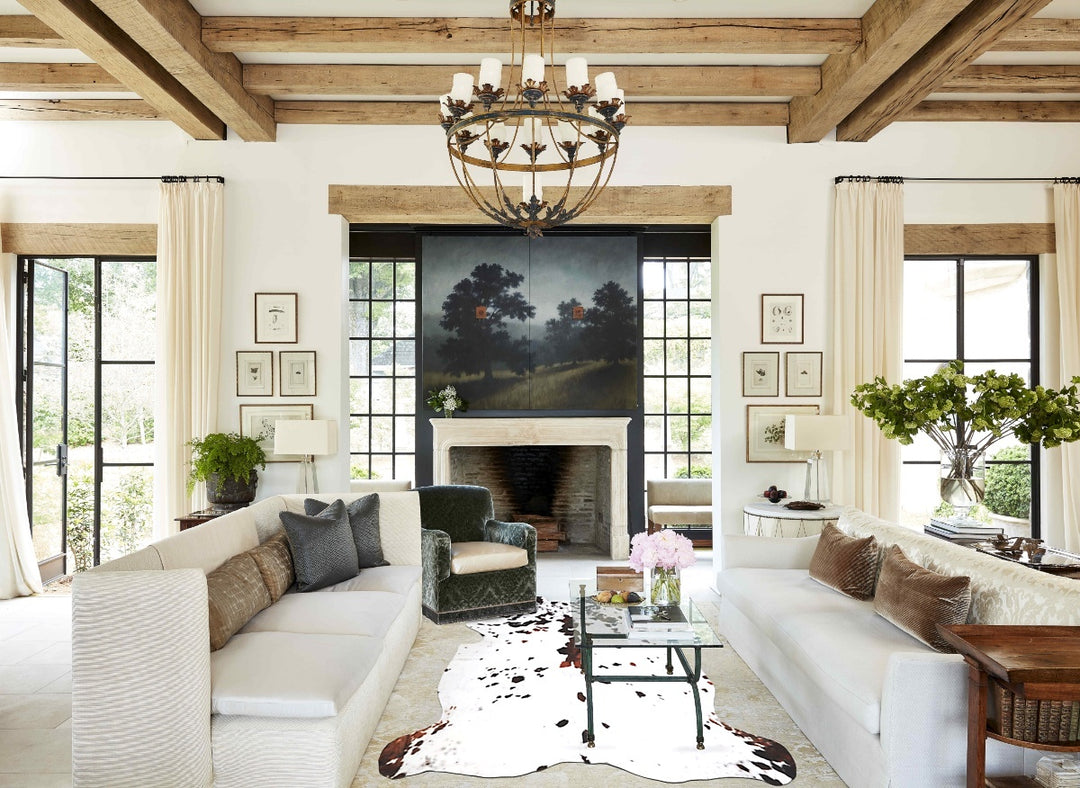 Tricolor X-Large European Cowhide Rug 7'1"H x 6'3"W #A40255 by Hudson