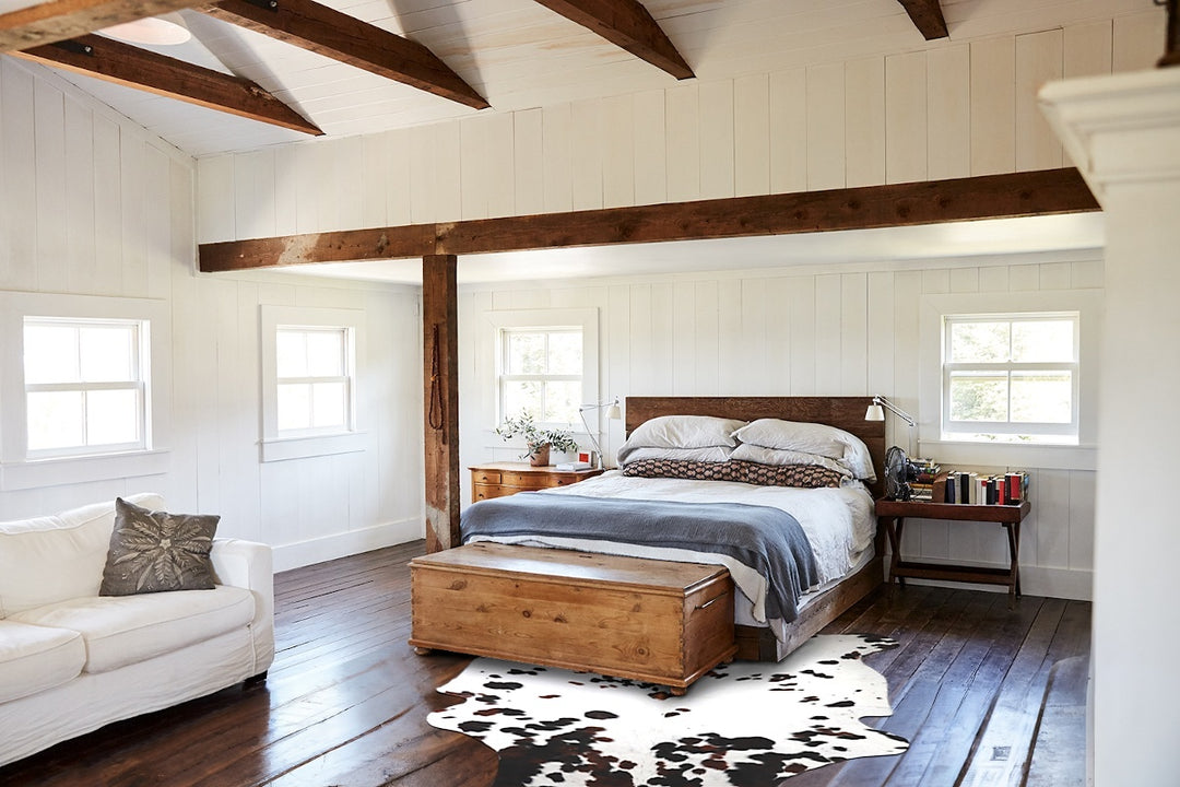 Tricolor X-Large European Cowhide Rug 7'9"H x 5'11"W #A40274 by Hudson