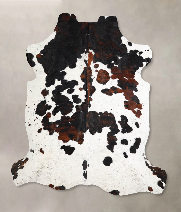 Tricolor X-Large European Cowhide Rug 7'0"H x 6'10"W #A40298 by Hudson Hides