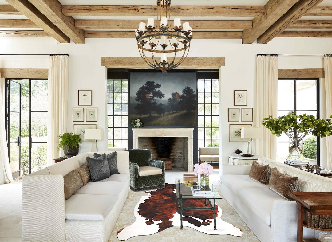 Tricolor X-Large European Cowhide Rug 6'11"H x 5'11"W #A40319 by Hudso