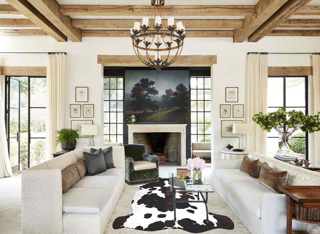 Tricolor X-Large European Cowhide Rug 6'11"H x 6'10"W #A40321 by Hudso