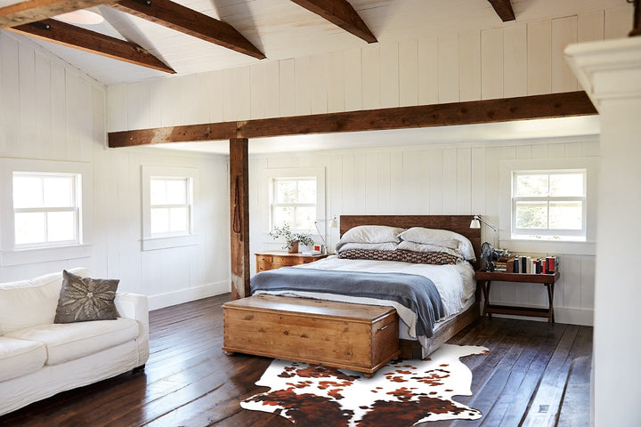 Tricolor X-Large European Cowhide Rug 6'9"H x 6'8"W #A40376 by Hudson Hides